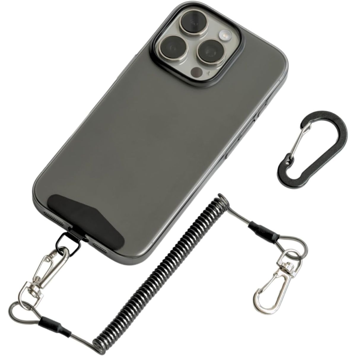 KUANGYE - Cordón Teléfono Acero Retráctil Correa Elástica Antirrobo Con pestaña anticaidas para deportes