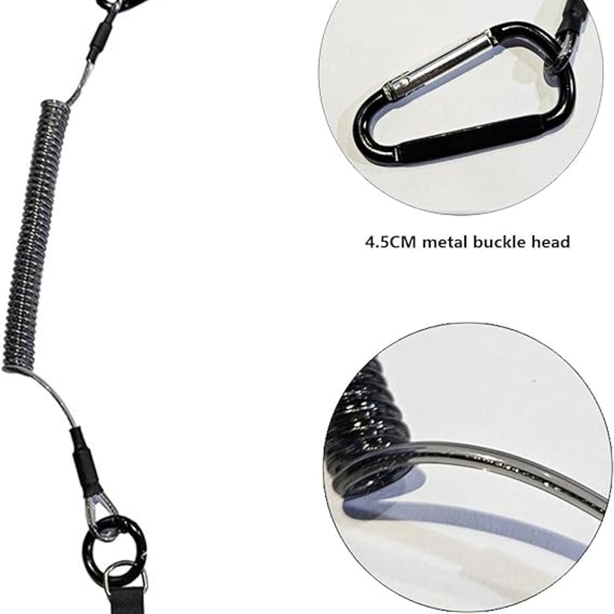 KUANGYE - Cordón Teléfono Acero Retráctil Correa Elástica Antirrobo Con pestaña anticaidas para deportes