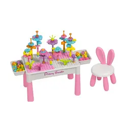 GENERICO - Mesa De Bloques Didactica 6 En 1 Con 89 Piezas Y Silla