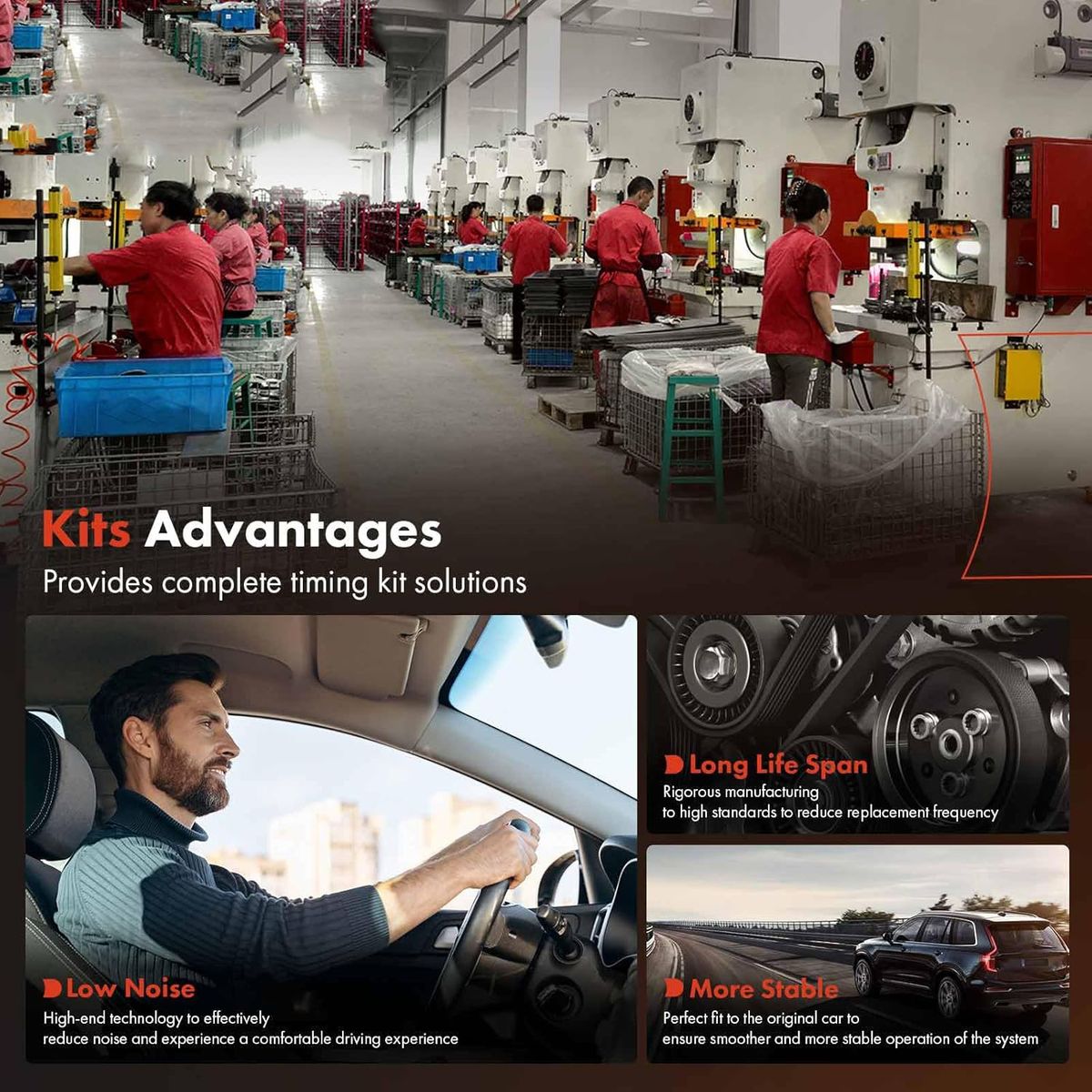 KUANGYE - Kit Correa Accesorio Tensor Para Jeep Compass 2007 A 2017