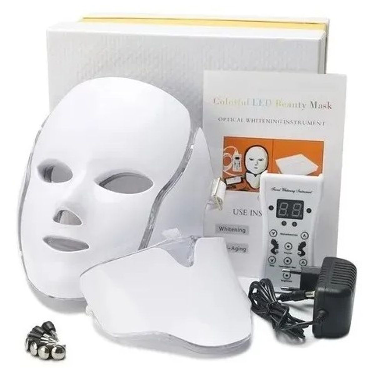 MOVI - Máscara LED 7 Colores con Cuello – Fototerapia Premium Antiedad y Regeneración Facial