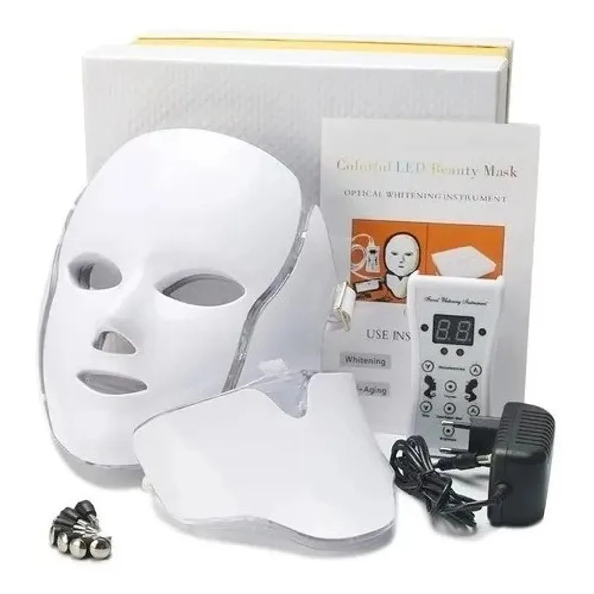 MOVI - Máscara LED 7 Colores con Cuello – Fototerapia Premium Antiedad y Regeneración Facial