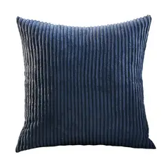 OLEVO - Funda cojín 40x40 pana decorativa azul marino, incluye núcleo de almohada