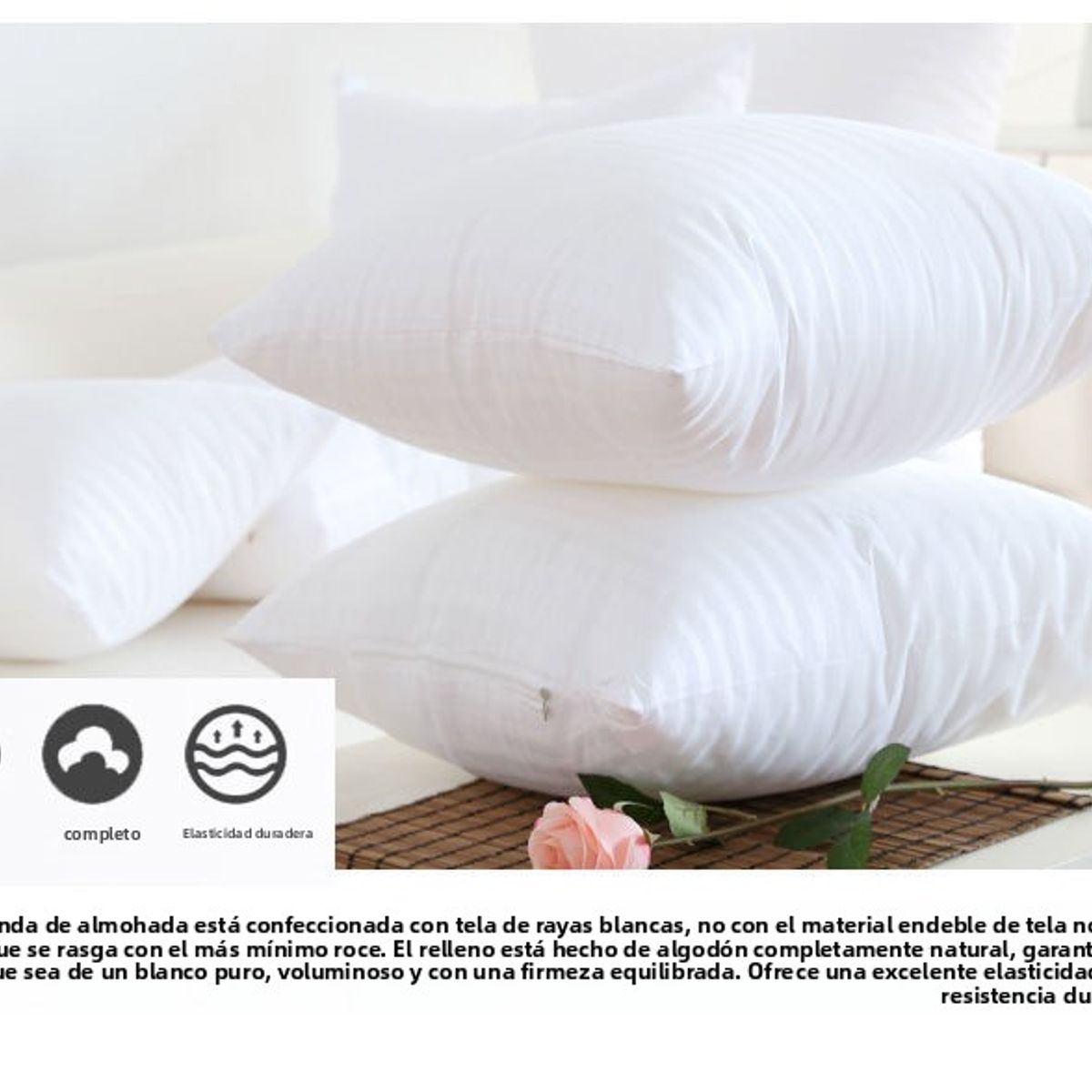 OLEVO - Cojin de pana azul claro 40x40 cm con relleno decorativo para sofa y dormitorio