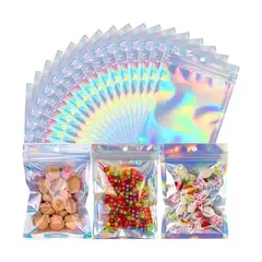 KINDA NICE - 100 Bolsas Standup Pouch Cierre Tornasol Transparente Zipper