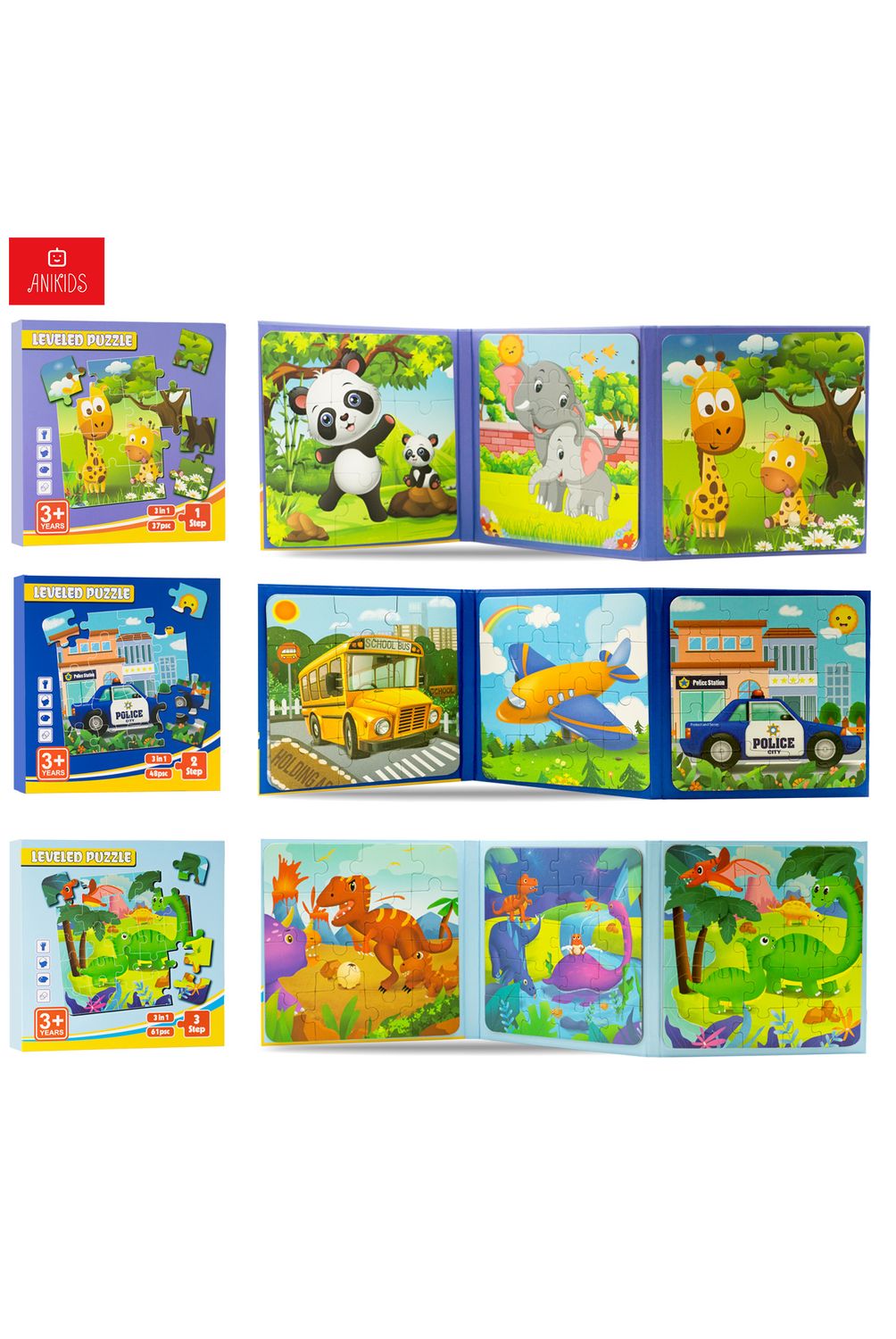 Funsland Puzzle Niños 3 4 5 6 7 Años - 88 Piezas Puzzle Animales Forestales de Cuatro Estaciones, Puzzles Infantiles de Cartón, Puzle Juguetes Bebes Montessori Educativos Regalos Rompecabezas