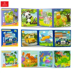ANIKIDS - Set 3 Libros Puzzle Magnético Plegable Juguete Niños 146 Pcs