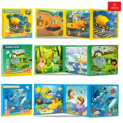 ANIKIDS - Set 3 Libros Puzzle Magnético Plegable Juguete Niños 211 Pcs