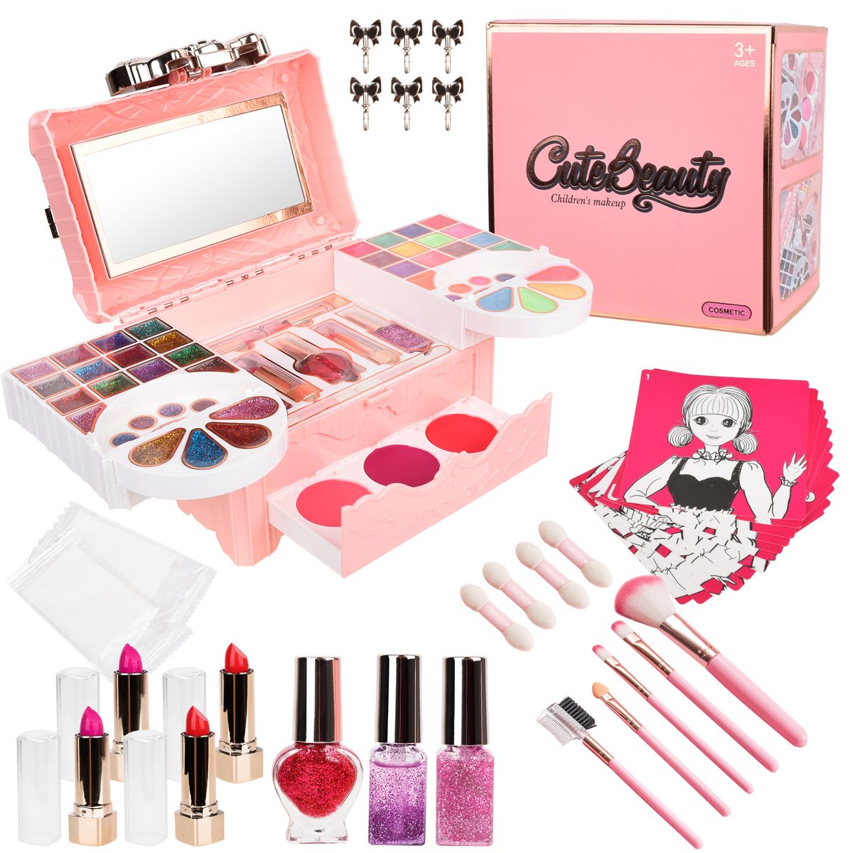 AIZO - Kit De Maquillaje Para Niñas  Y Cosméticos De Juguete Para Niños