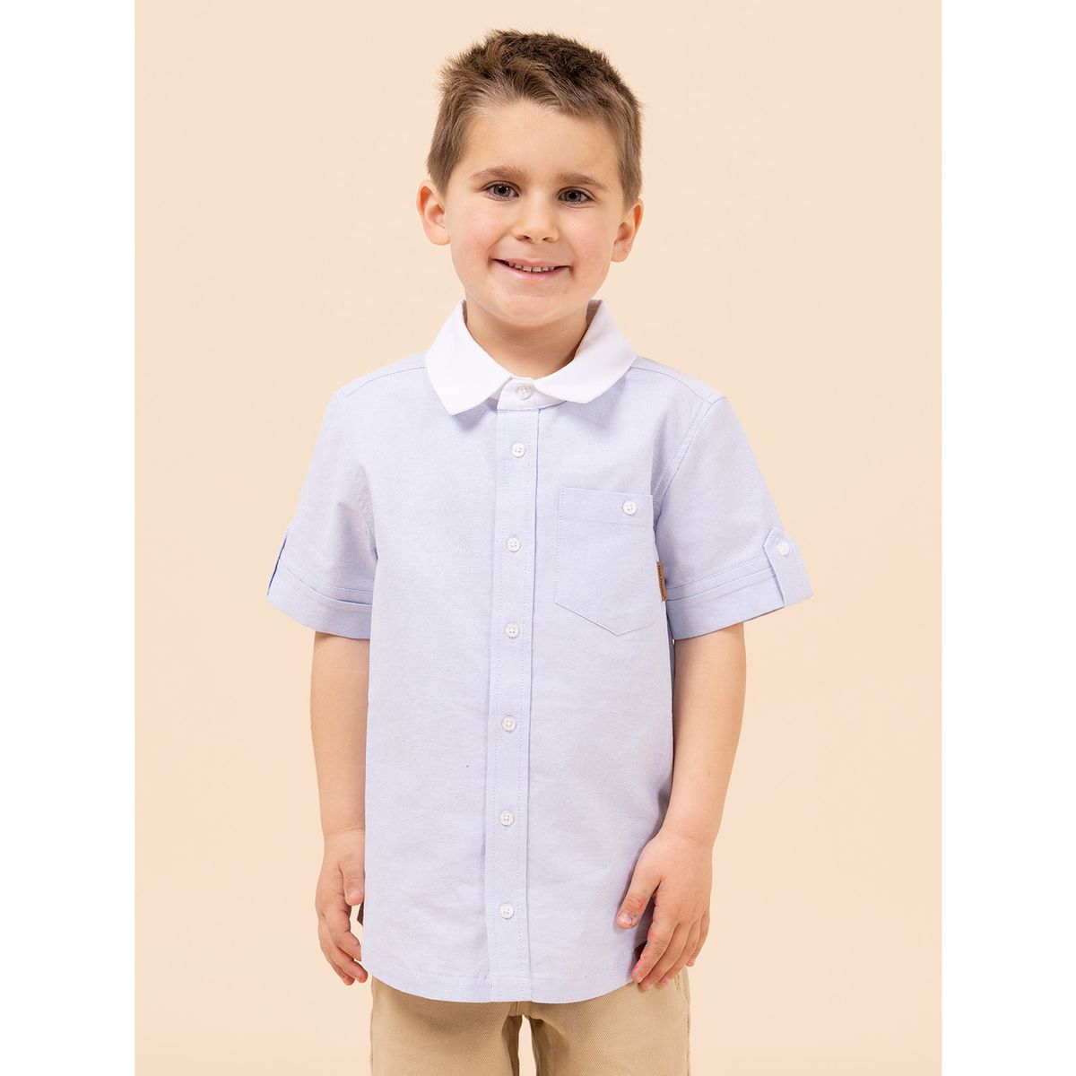 HUSH PUPPIES - Camisa Niño Coburgo Celeste HUSH PUPPIES