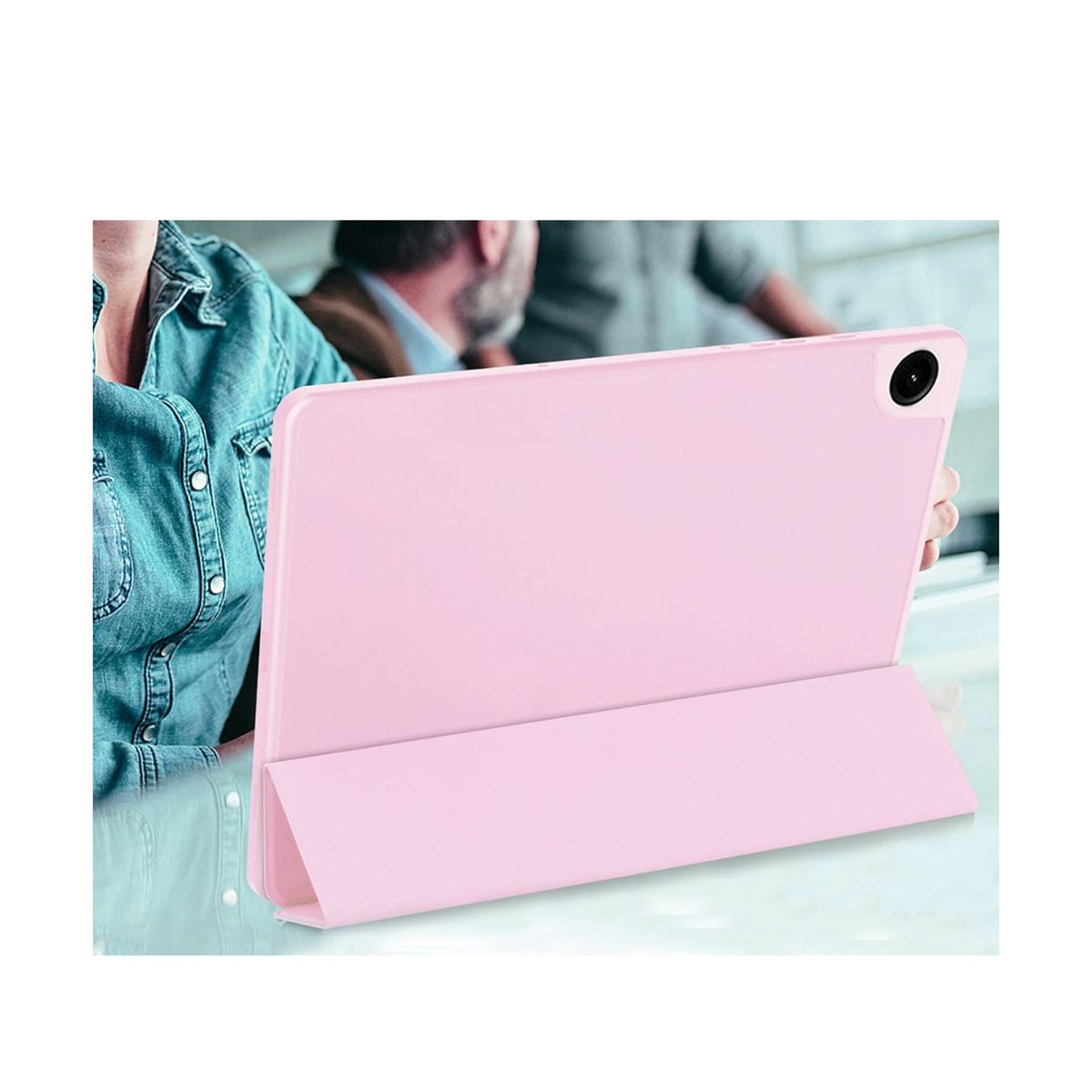 JOIGO - Funda Smart Cover Para Samsung Galaxy A11+ Plus Rosado