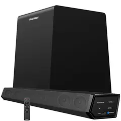 TELEFUNKEN - Soundbar + Subwoofer 8" Wireless Sound System Bluetooth 350W RMS