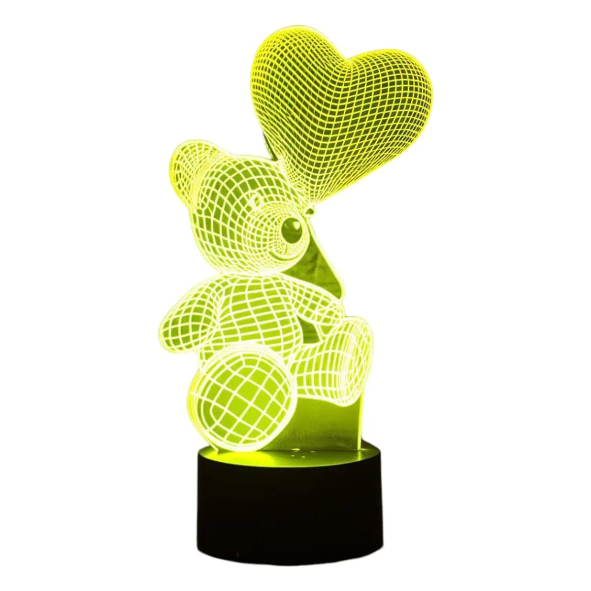 GENERICO - Lampara touch 3D Oso con globo De 7 Colores