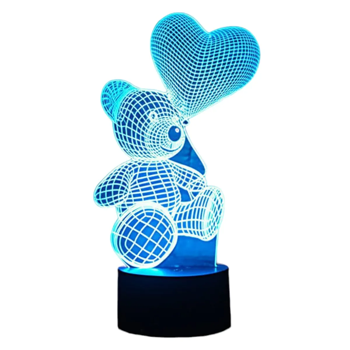 GENERICO - Lampara touch 3D Oso con globo De 7 Colores