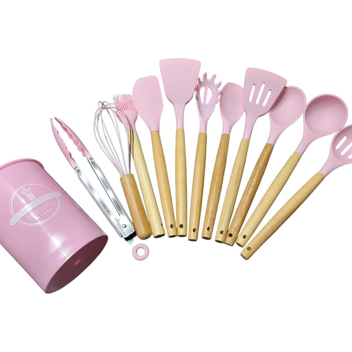 GENERICO - Set de Utensilios 12 Piezas - Rosado