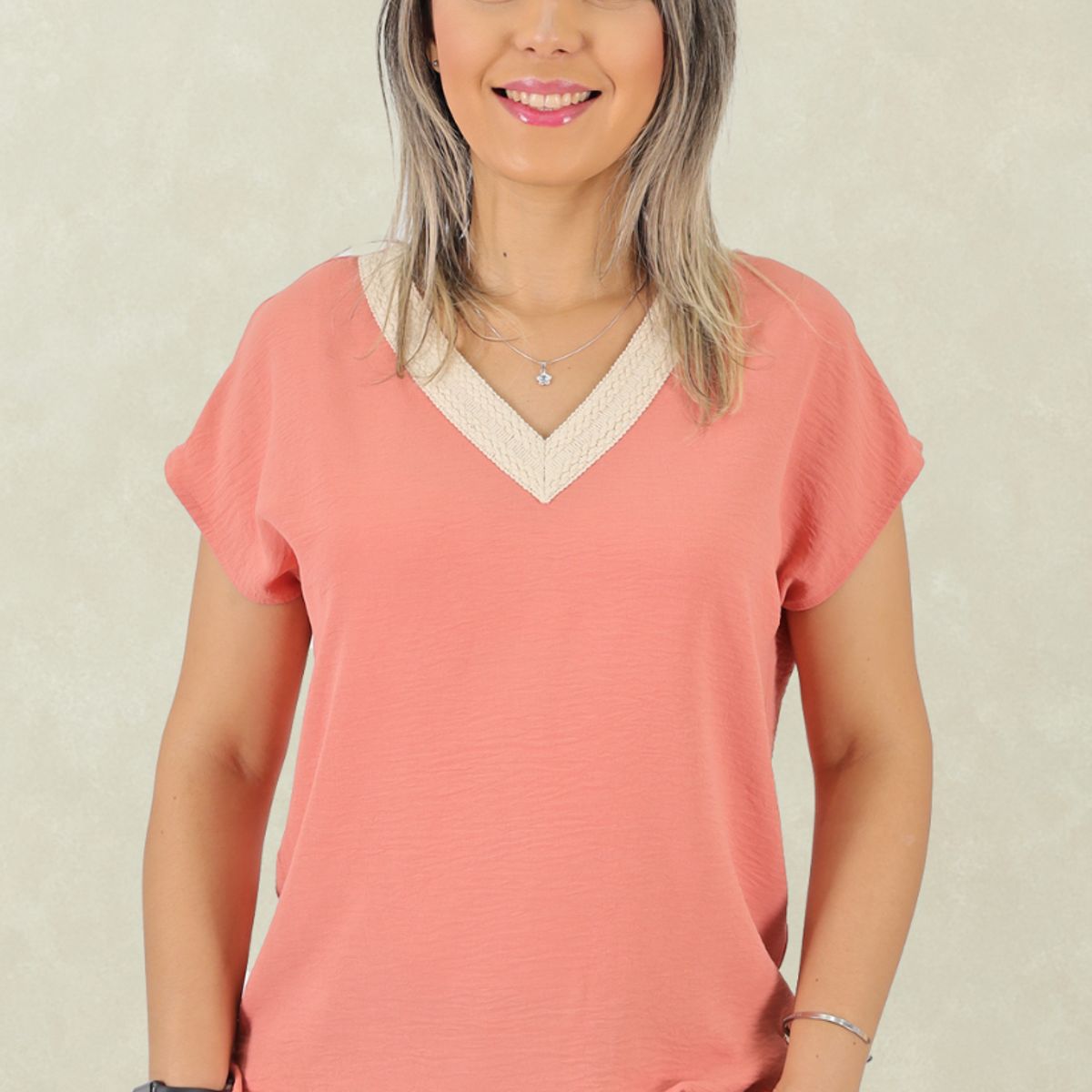 TENTATION - Bluson  Aplic Macrame Damasco Tentation