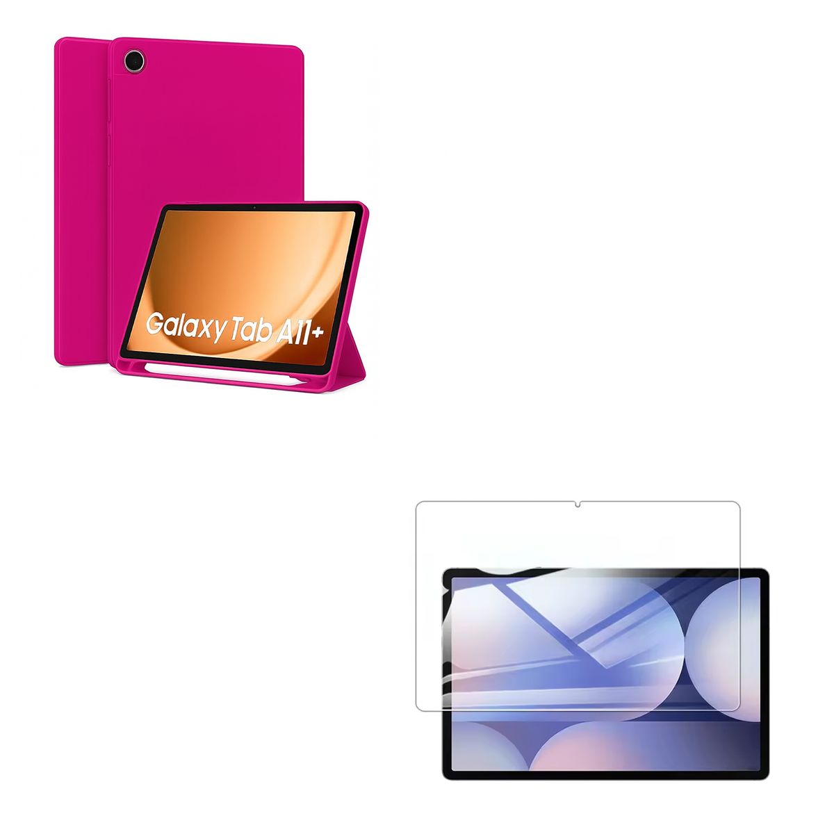 JOIGO - Funda Smart Cover Para Tablet Samsung A11 Plus Con Lamina fucsia