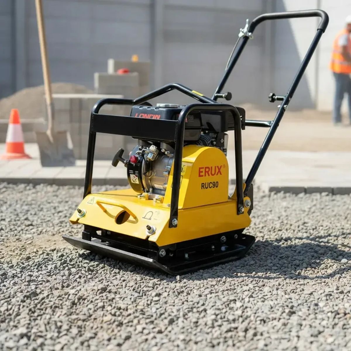 ALTERNA - Placa Compactadora 90kg 6.5 Hp - Motor Loncin Profesional