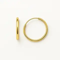 JIREH JOYAS - Aros Argolla Tubo 12mm Oro 18K 1.65gr Mujer Clásicas Elegantes