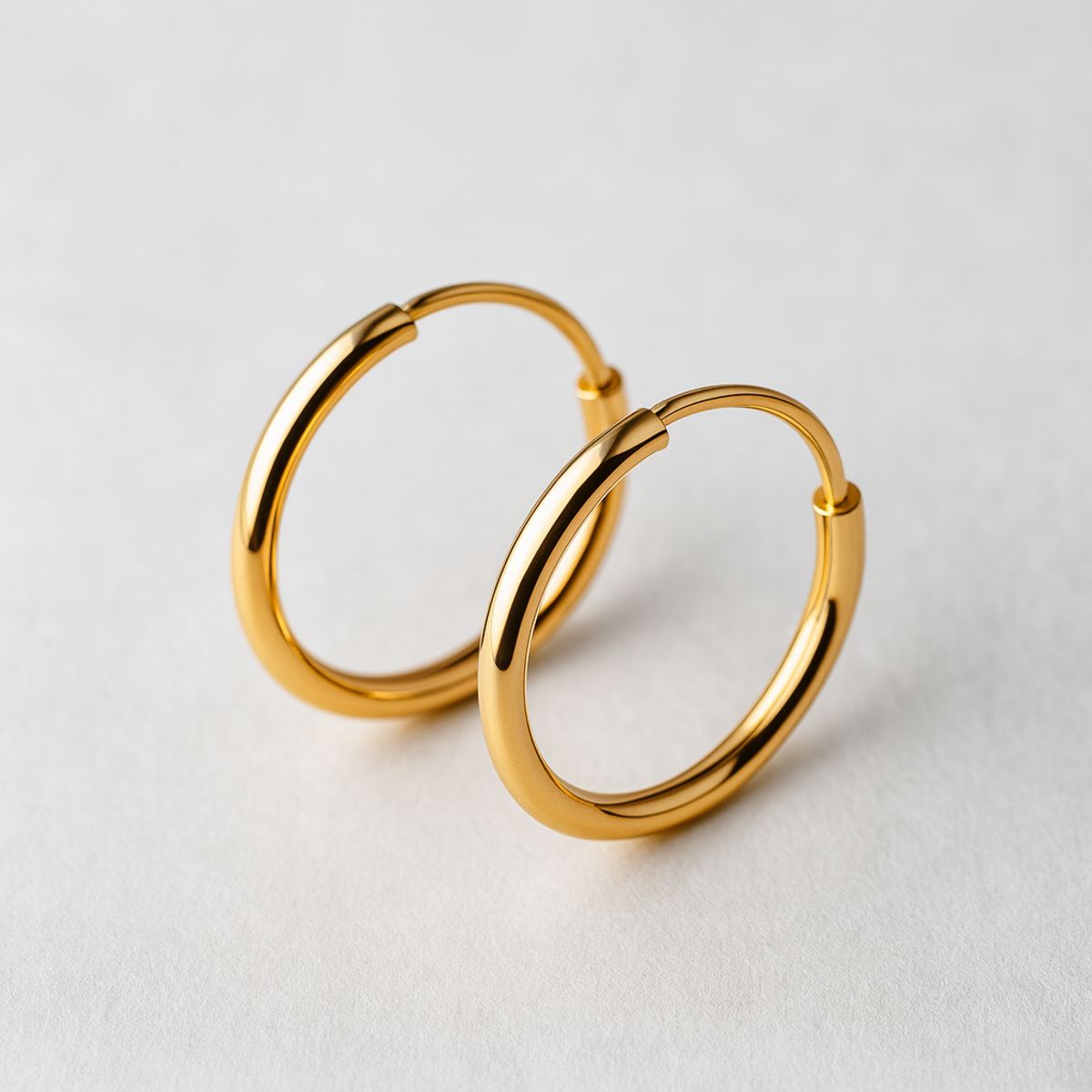 JIREH JOYAS - Aros Argolla Tubo 15mm Oro 18K 2.10gr Mujer Clásicas Elegantes