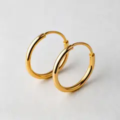 JIREH JOYAS - Aros Argolla Tubo 15mm Oro 18K 2.10gr Mujer Clásicas Elegantes