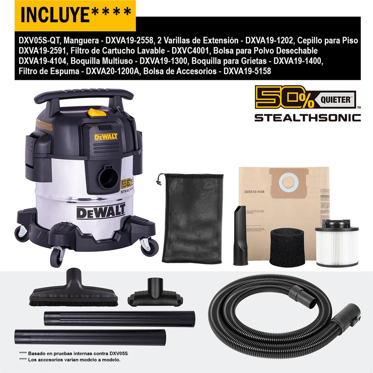 DEWALT - Dewalt Stealthsonic - La Aspiradora Silenciosa e Inteligente19L DXV20S-QT