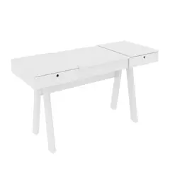 TECNOMOBILI - Tocador Blanco Multiespacio 2 Cajones con Espejo