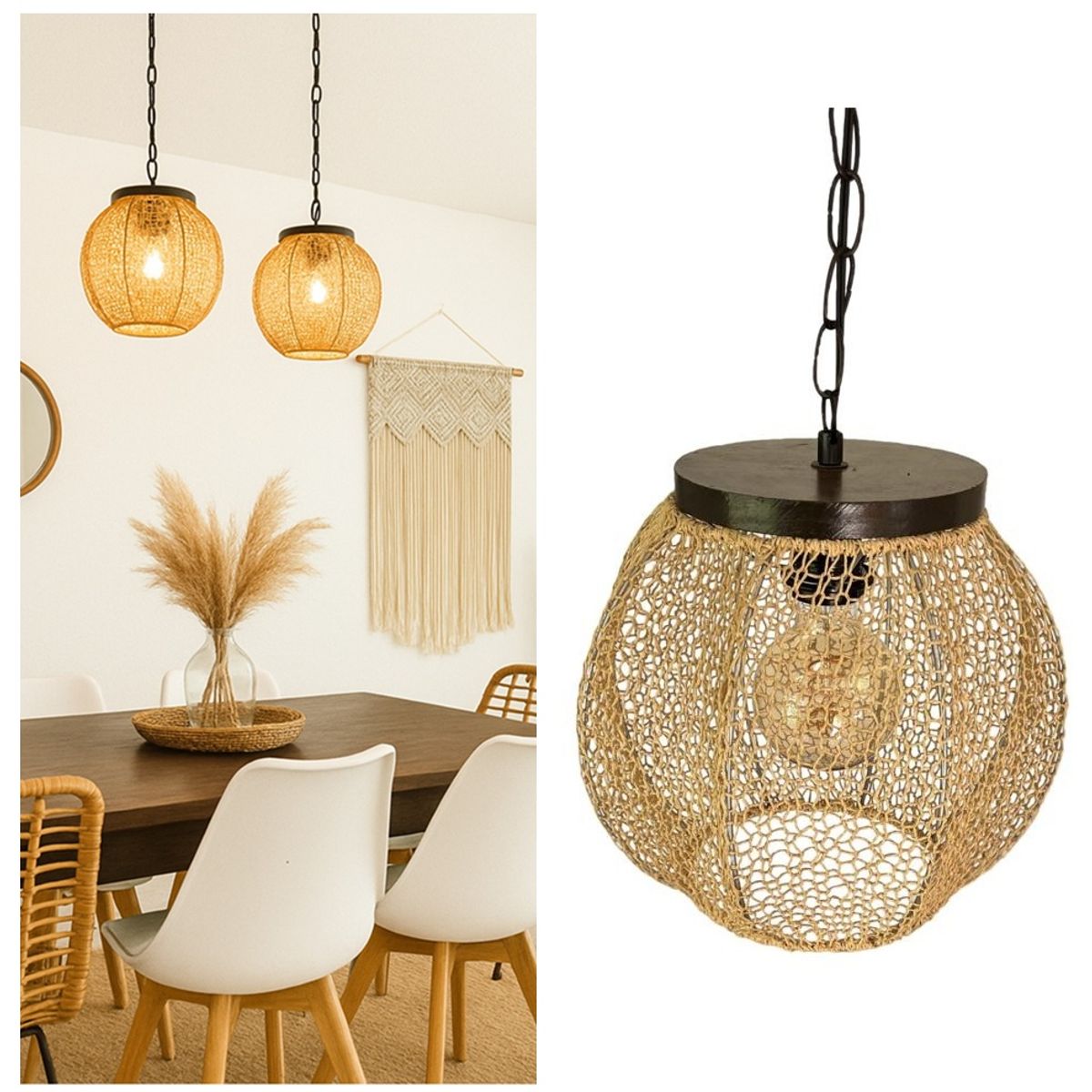 CAROLD STEVENS - Lámpara Colgante Orquídea Café