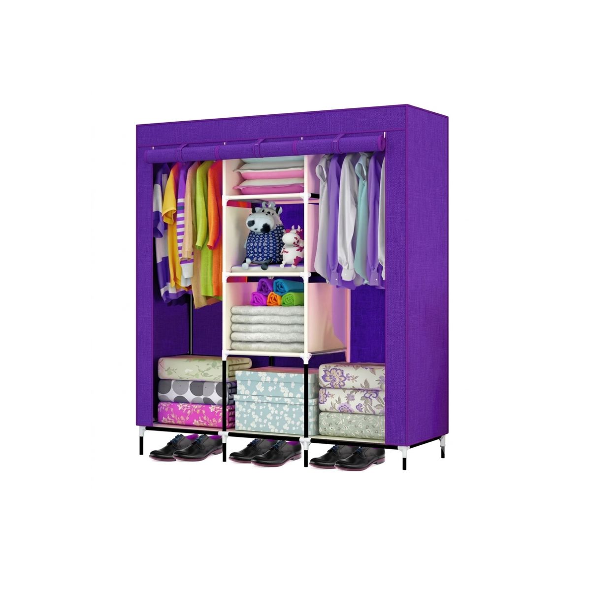 GENERICO - Armario Closet Ropero Armable Grande Color Morado