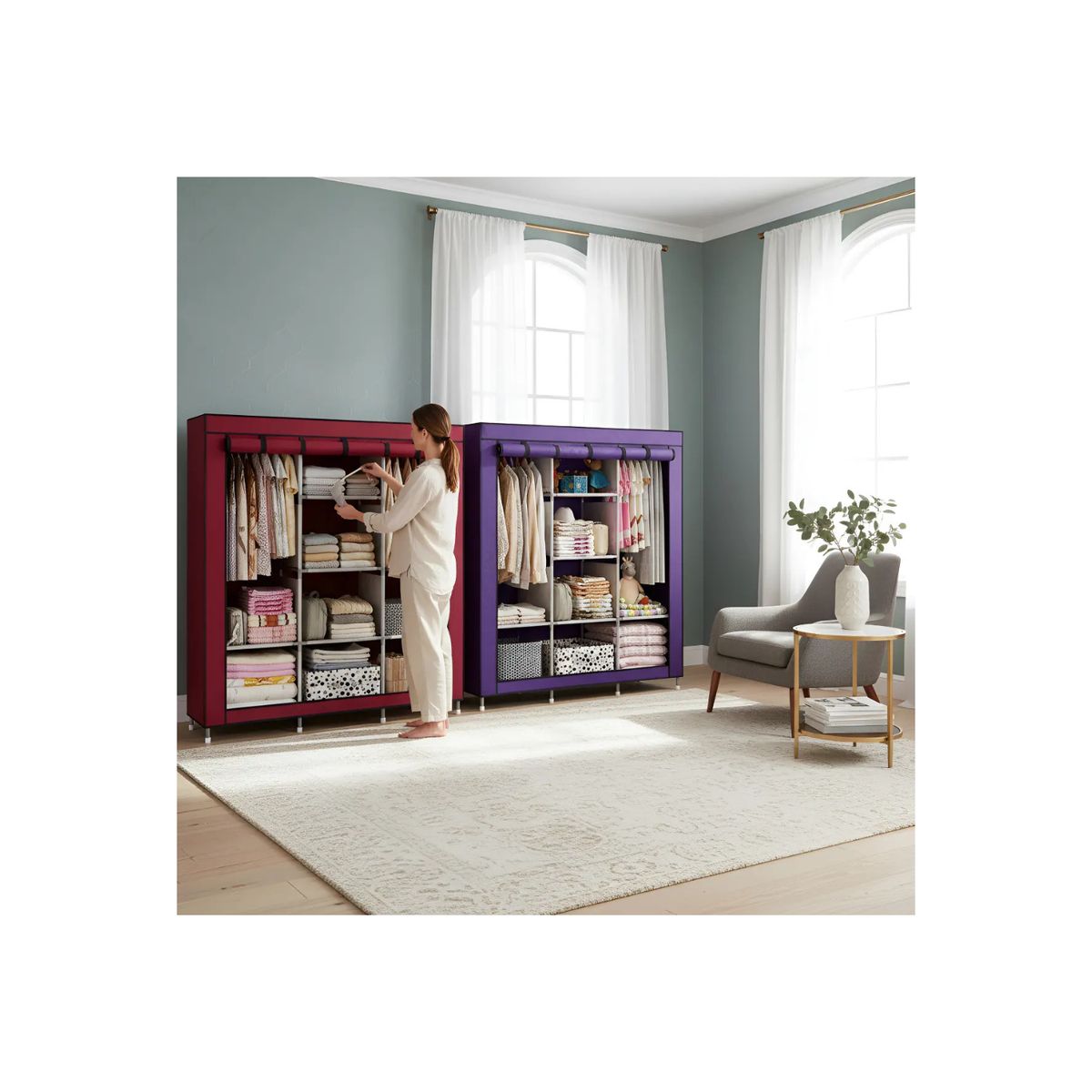 GENERICO - Armario Closet Ropero Armable Grande Color Morado