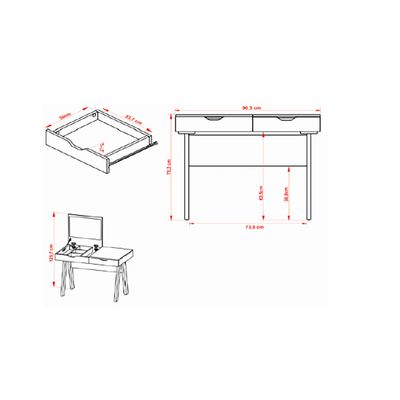 Imagen 2 del producto Tocador 1 Cajón con Espejo Organizador Blanco