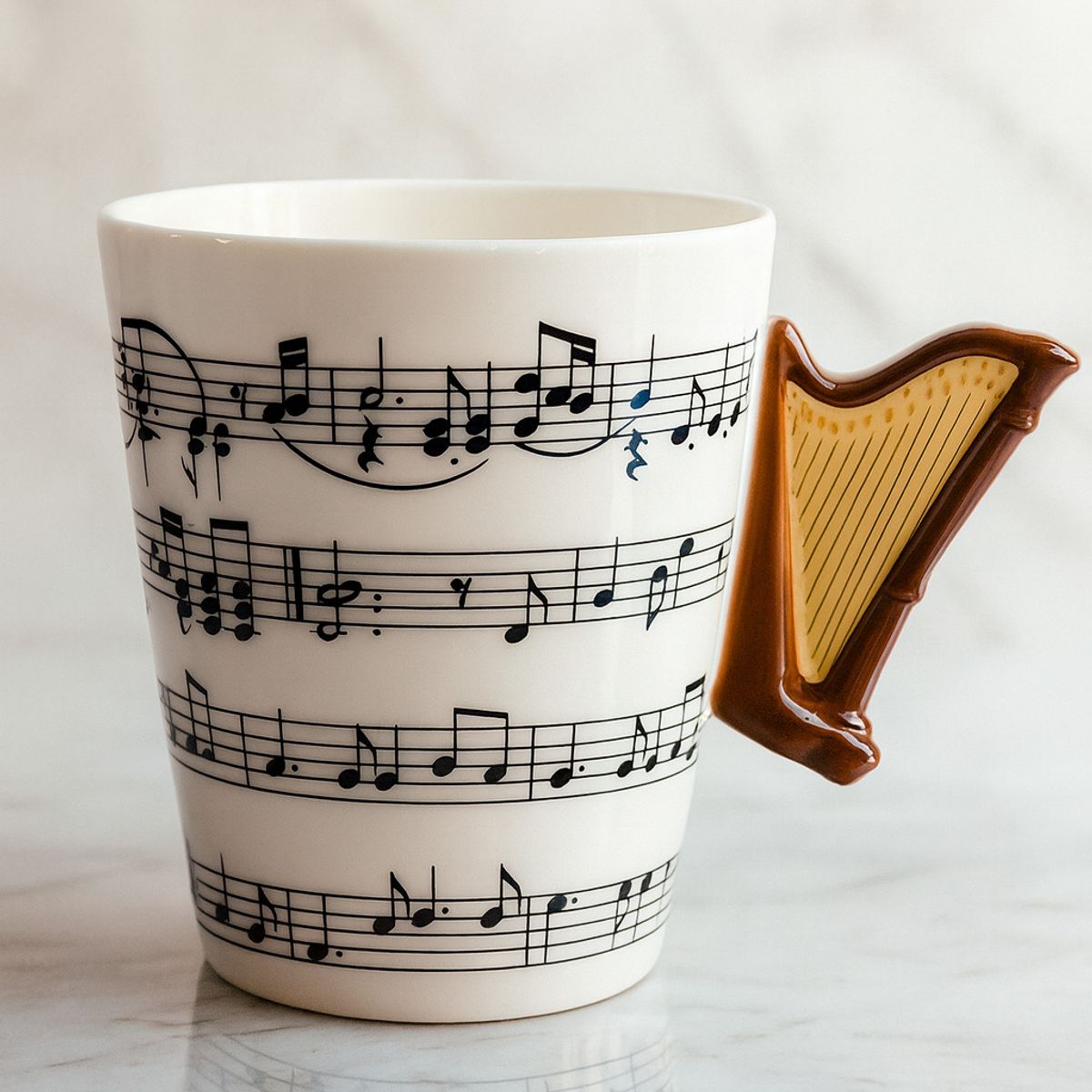 GENERICO - Taza con Diseño Musical y Arpa en 3D