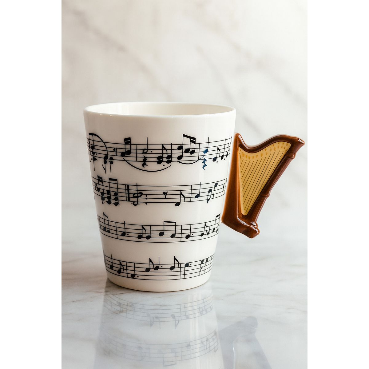 GENERICO - Taza con Diseño Musical y Arpa en 3D