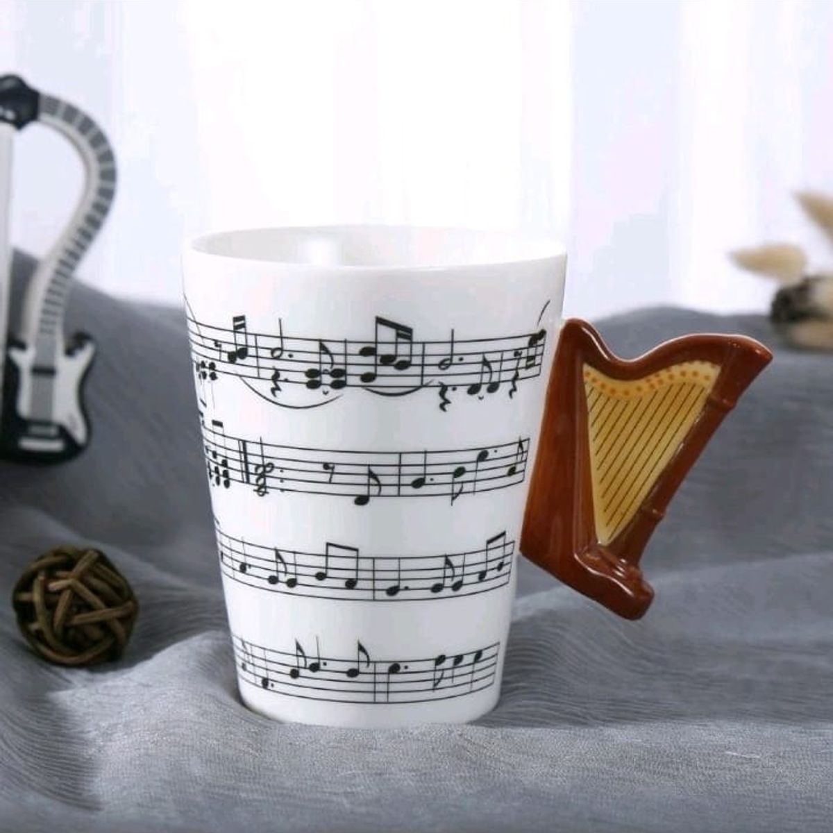 GENERICO - Taza con Diseño Musical y Arpa en 3D