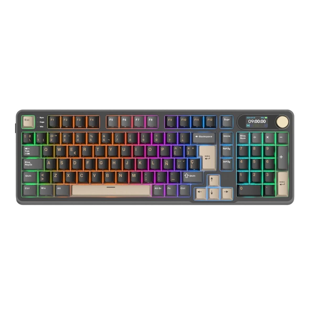 ROYAL KLUDGE - Teclado Mecánico Inalámbrico RKS98 Español Creamy Switches