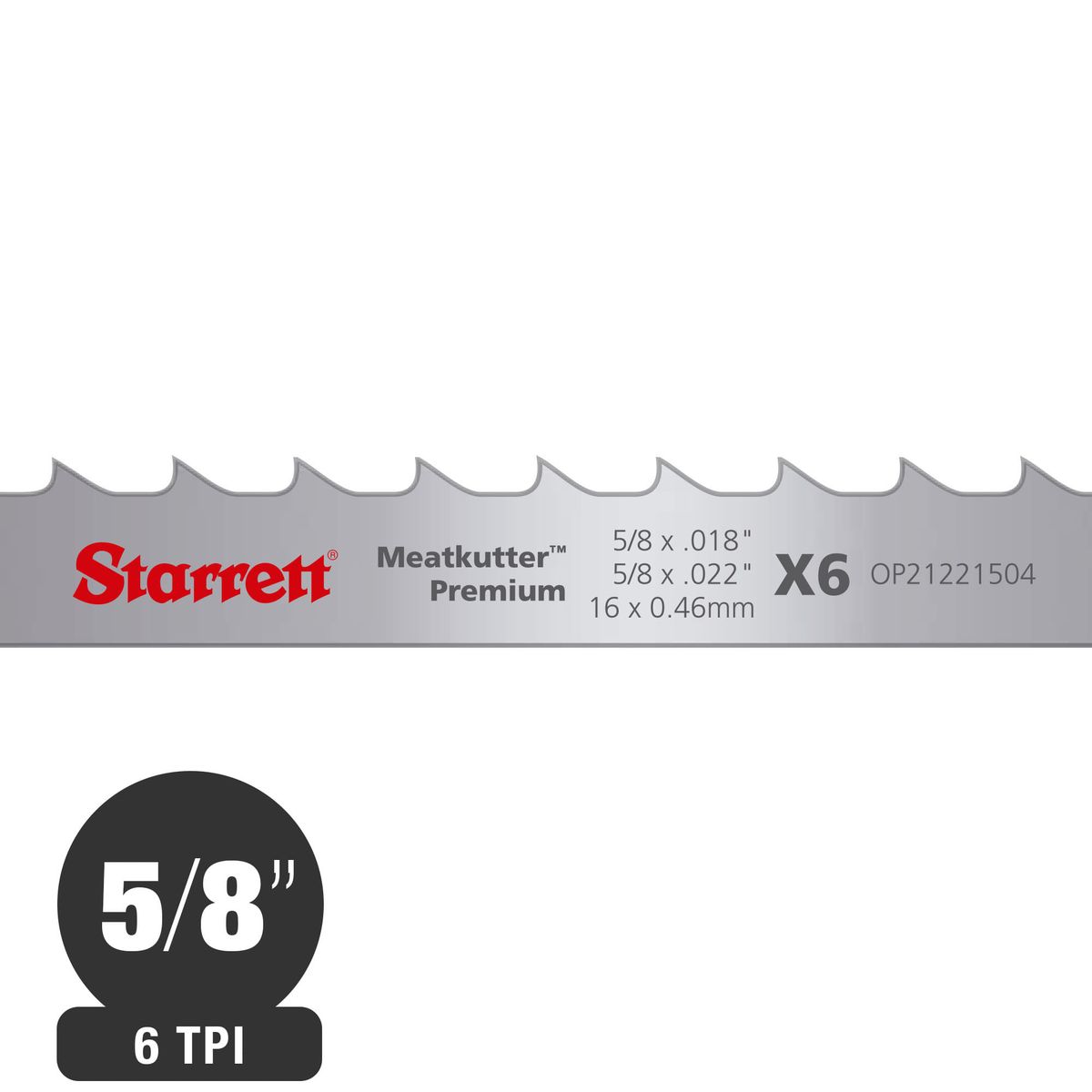 Sierra Huincha para Carne 16x046 mm 6 TPI 30 m Raker Meatkutter Premium, marca STARRET - Foto Principal