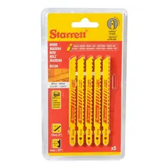 STARRET - Set 5 Sierras Caladoras Bimetal Madera 75x7.5 mm