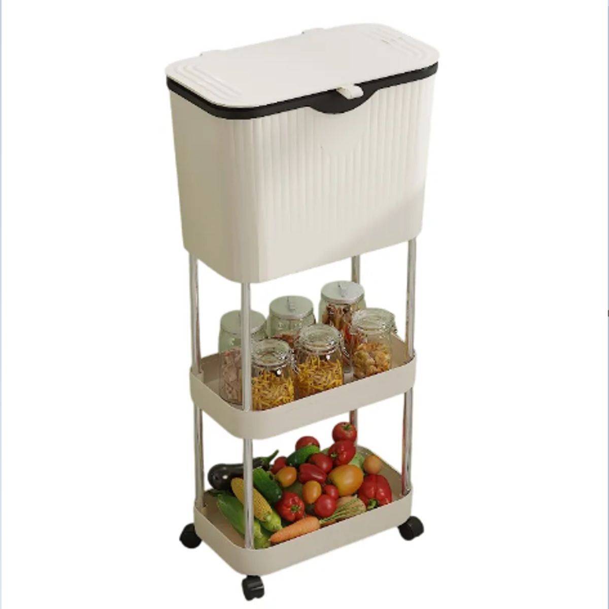 GENERICO - Contenedor Organizador 3 Niveles Con Ruedas