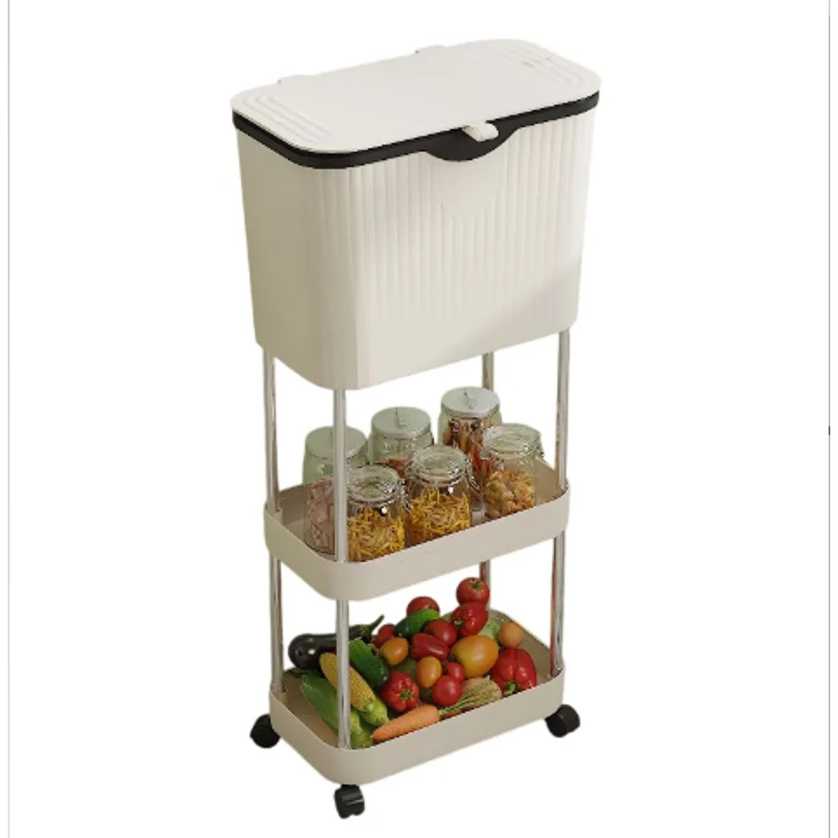 GENERICO - Contenedor Organizador 3 Niveles Con Ruedas