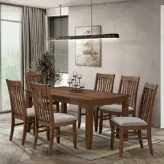 HOME MOBILI - Juego de Comedor Lusso 6 Sillas Roble