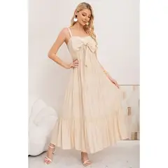 LIKE SHOP - Maxi Vestido Mujer Largo Liso Tirantes Ajustables Eventos Fiesta 3361