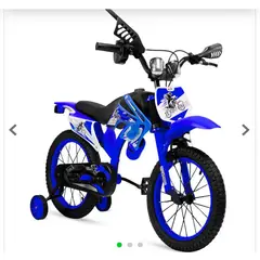 GENERICO - BICIMOTO PARA NIÑOS ARO16 RUEDITAS DE ENTRENAMIENTO AZUL