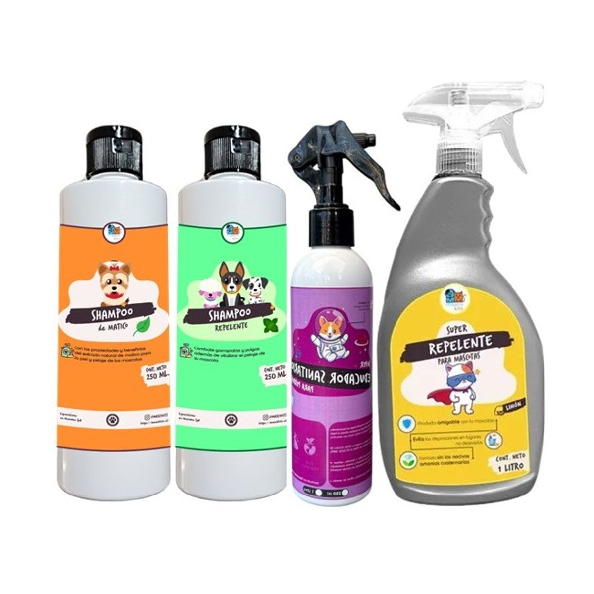 MASCOKITS - Kit Para Perro Repelente  Educador Sanitario  Shampoo