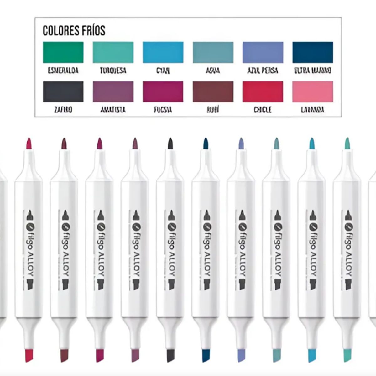 FILGO - 12 Marcadores Filgo Alloy Sketch Doble Punta Tonos Frios