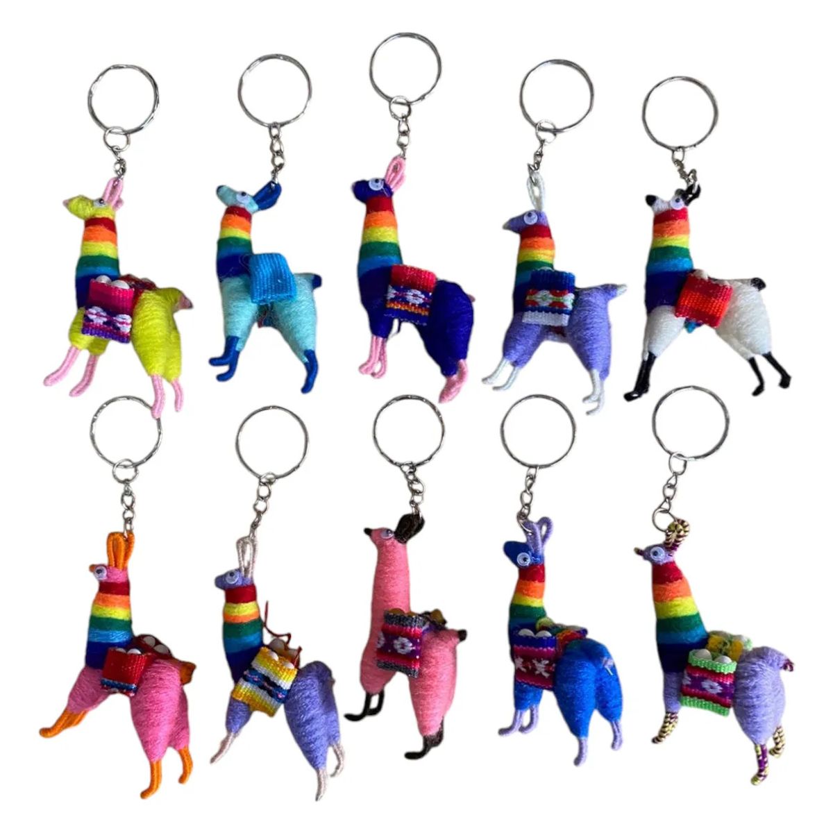 GENERICO - Llaveros De Alpaca Tejida Pack 10 Unidades