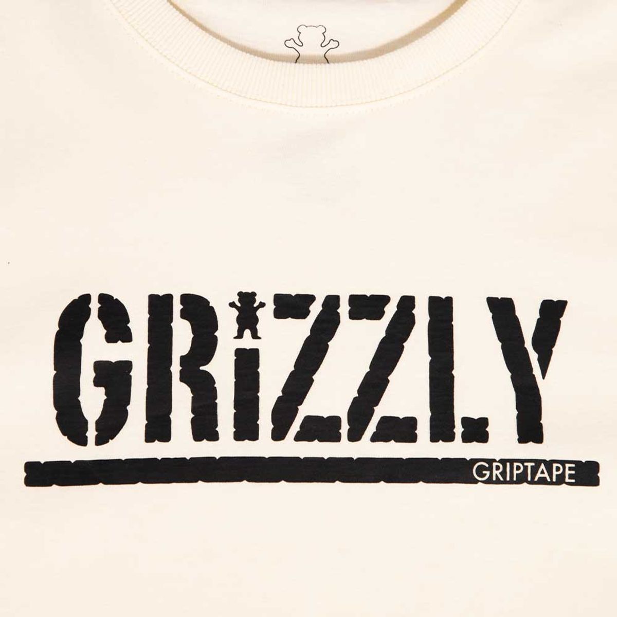GRIZZLY - Polera Hombre Grizzly Griptape Print Script Logo Off White