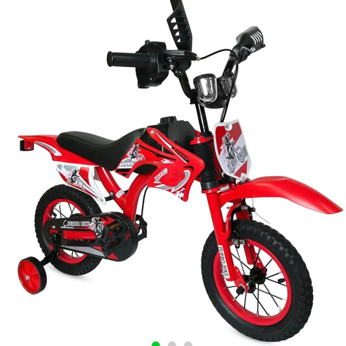 GENERICO - BICIMOTO PARA NIÑOS ARO16 RUEDITAS DE ENTRENAMIENTO ROJO