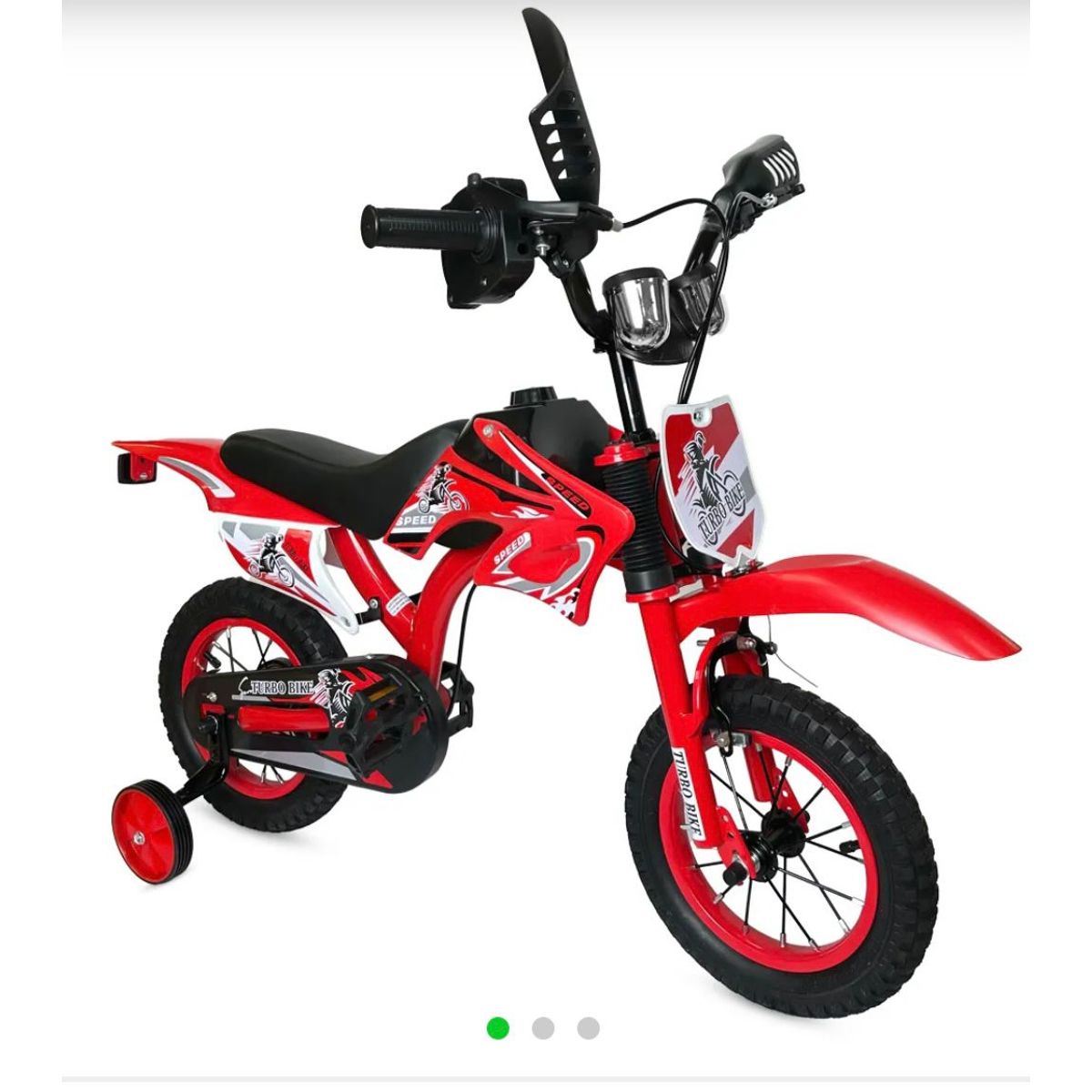 GENERICO - BICIMOTO PARA NIÑOS ARO16 RUEDITAS DE ENTRENAMIENTO ROJO