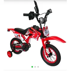 GENERICO - BICIMOTO PARA NIÑOS ARO16 RUEDITAS DE ENTRENAMIENTO ROJO