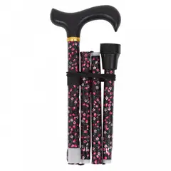 CAP DOR - Bastón Extensible Negro Flores